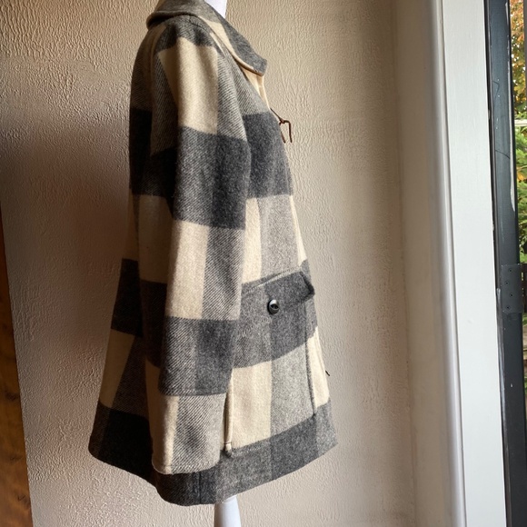 Woolrich Giant Buffalo Wool Coat in grey and ivory Size M - Picture 6 of 14